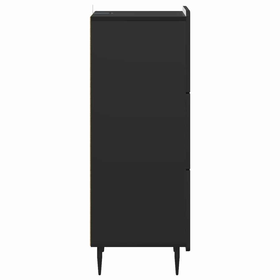 Ladenkast Zwart 33 x 34,5 x 92 cm Bewerkt hout