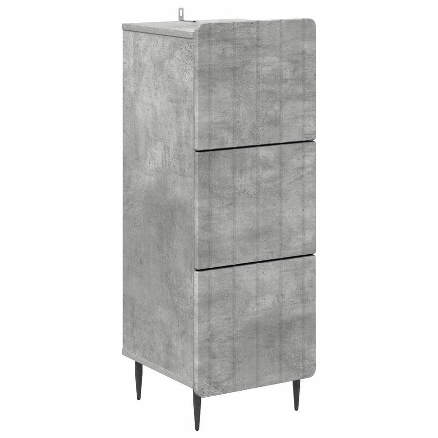 Ladenkast Betongrijs 33 x 34,5 x 92 cm Bewerkt hout