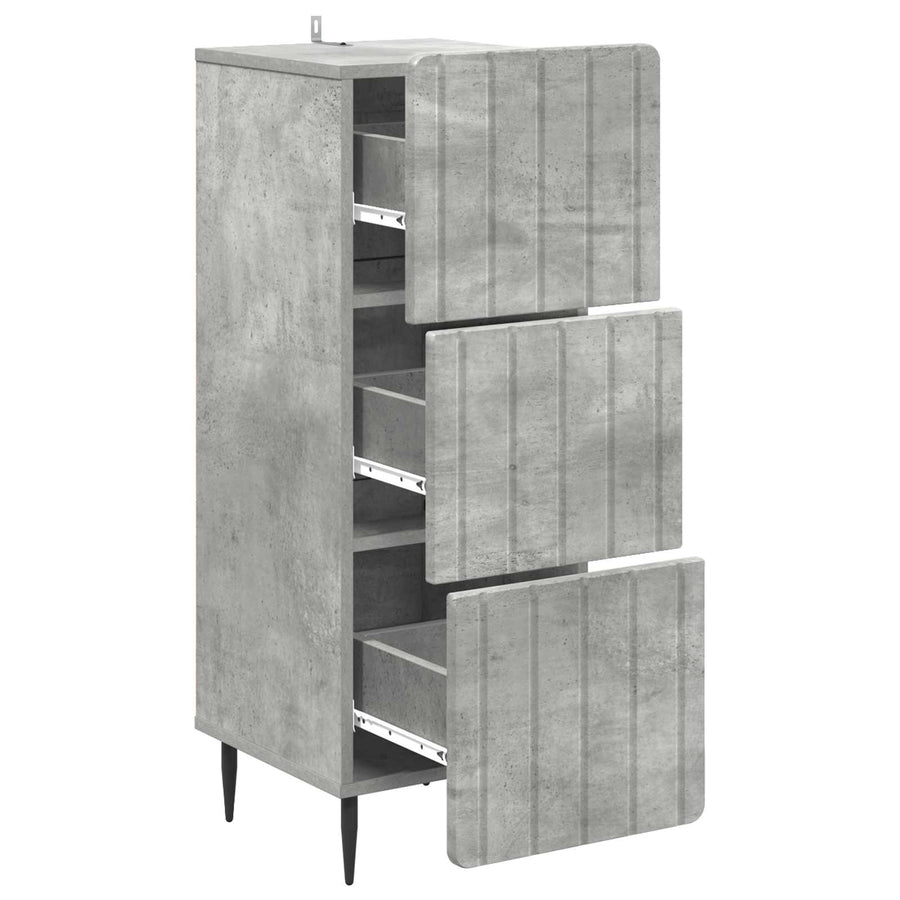 Ladenkast Betongrijs 33 x 34,5 x 92 cm Bewerkt hout