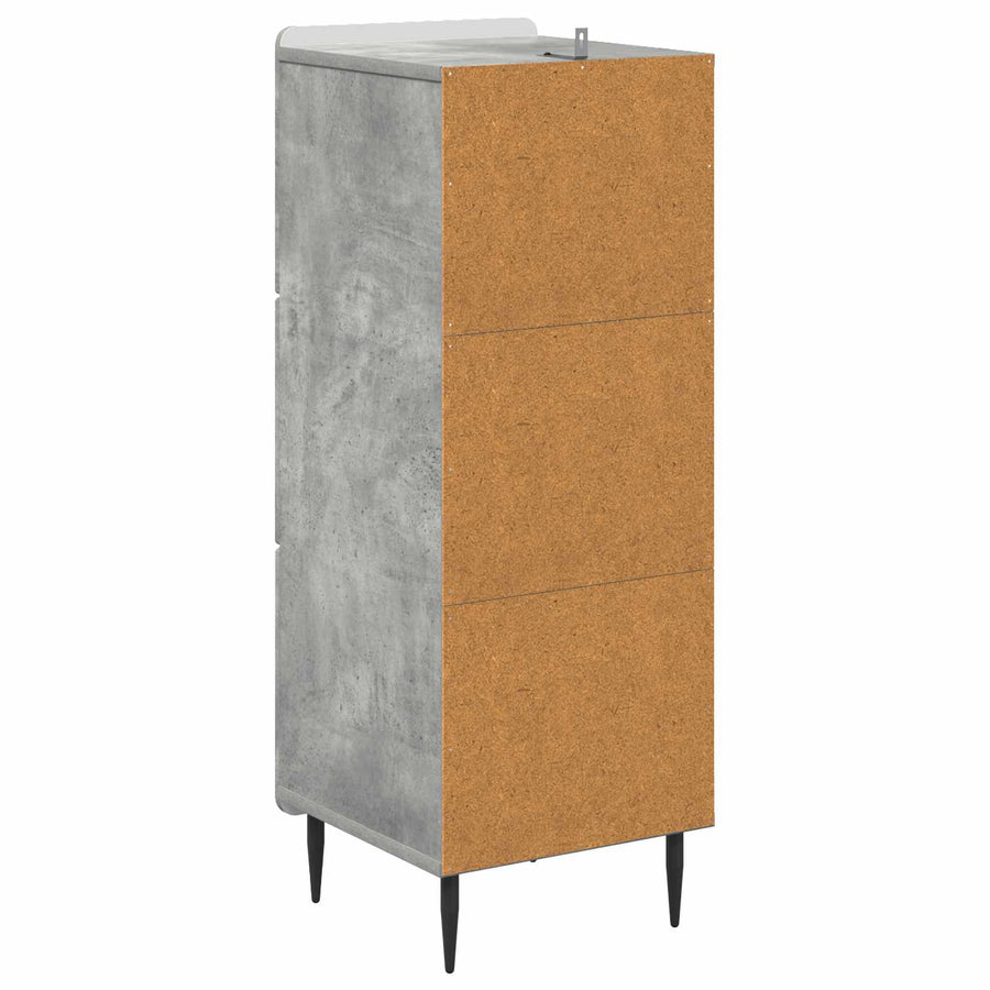 Ladenkast Betongrijs 33 x 34,5 x 92 cm Bewerkt hout