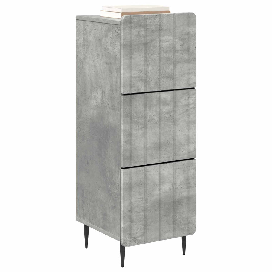 Ladenkast Betongrijs 33 x 34,5 x 92 cm Bewerkt hout