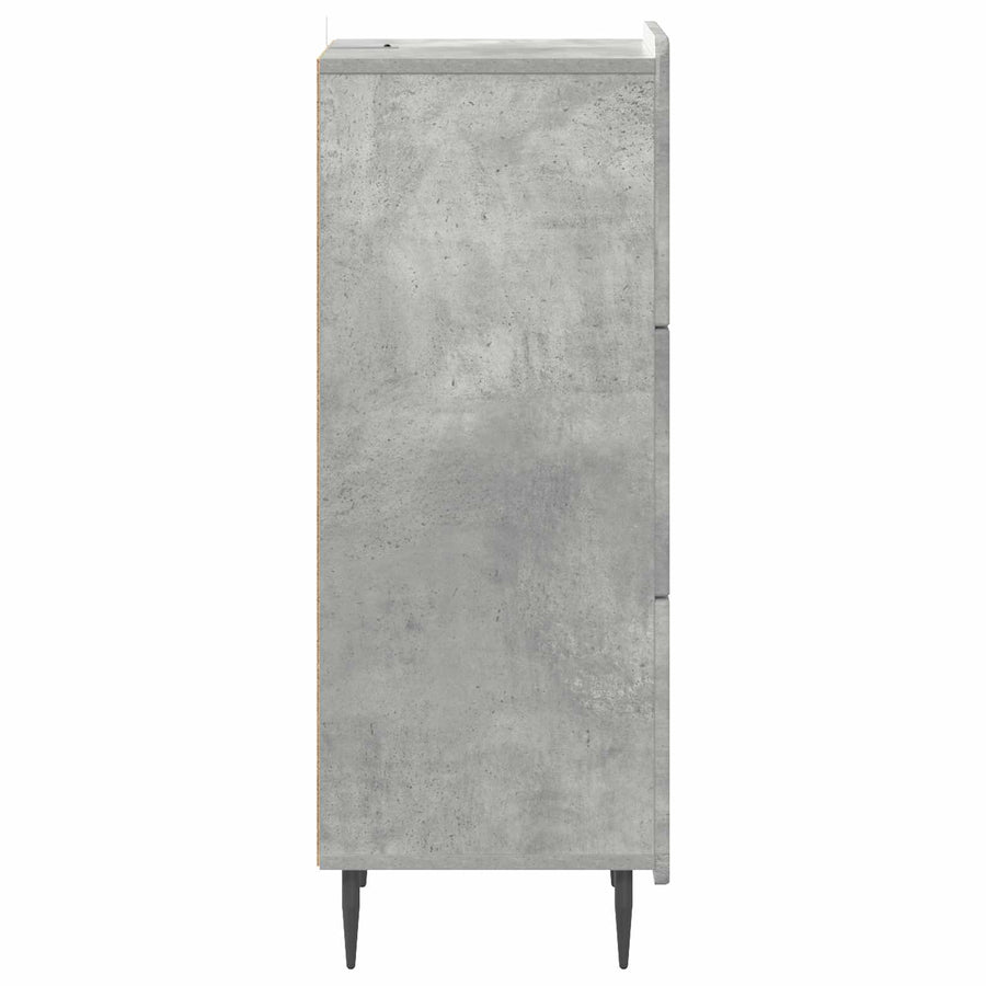 Ladenkast Betongrijs 33 x 34,5 x 92 cm Bewerkt hout