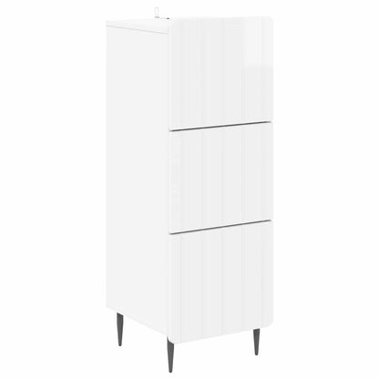 Ladenkast Hoogglans Wit 33 x 34,5 x 92 cm Bewerkt hout