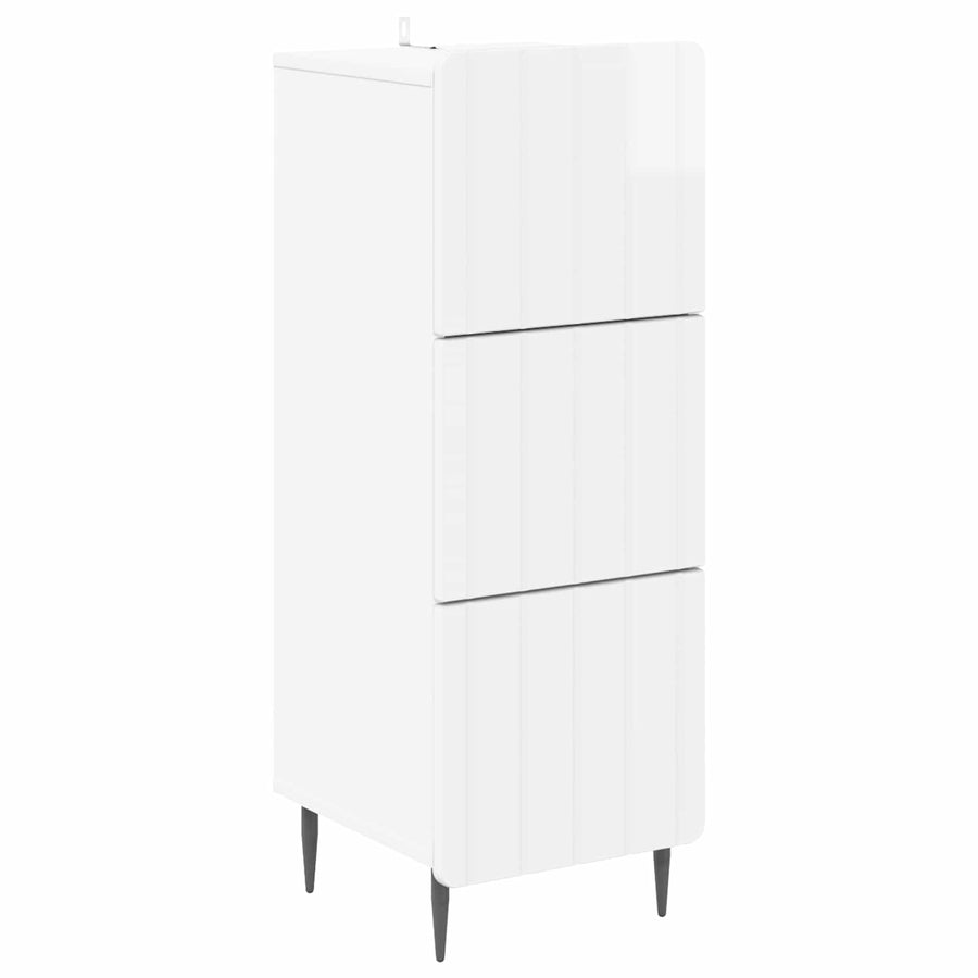 Ladenkast Hoogglans Wit 33 x 34,5 x 92 cm Bewerkt hout