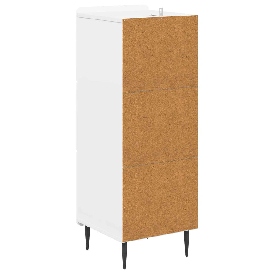 Ladenkast Hoogglans Wit 33 x 34,5 x 92 cm Bewerkt hout