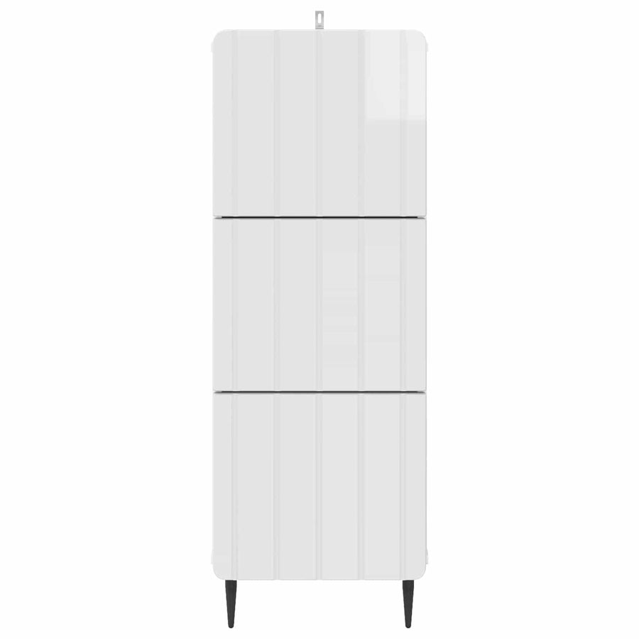 Ladenkast Hoogglans Wit 33 x 34,5 x 92 cm Bewerkt hout