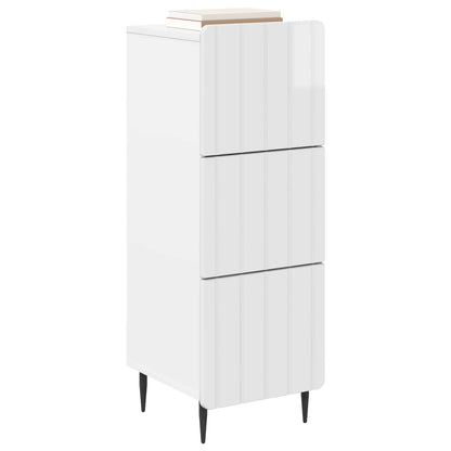 Ladenkast Hoogglans Wit 33 x 34,5 x 92 cm Bewerkt hout
