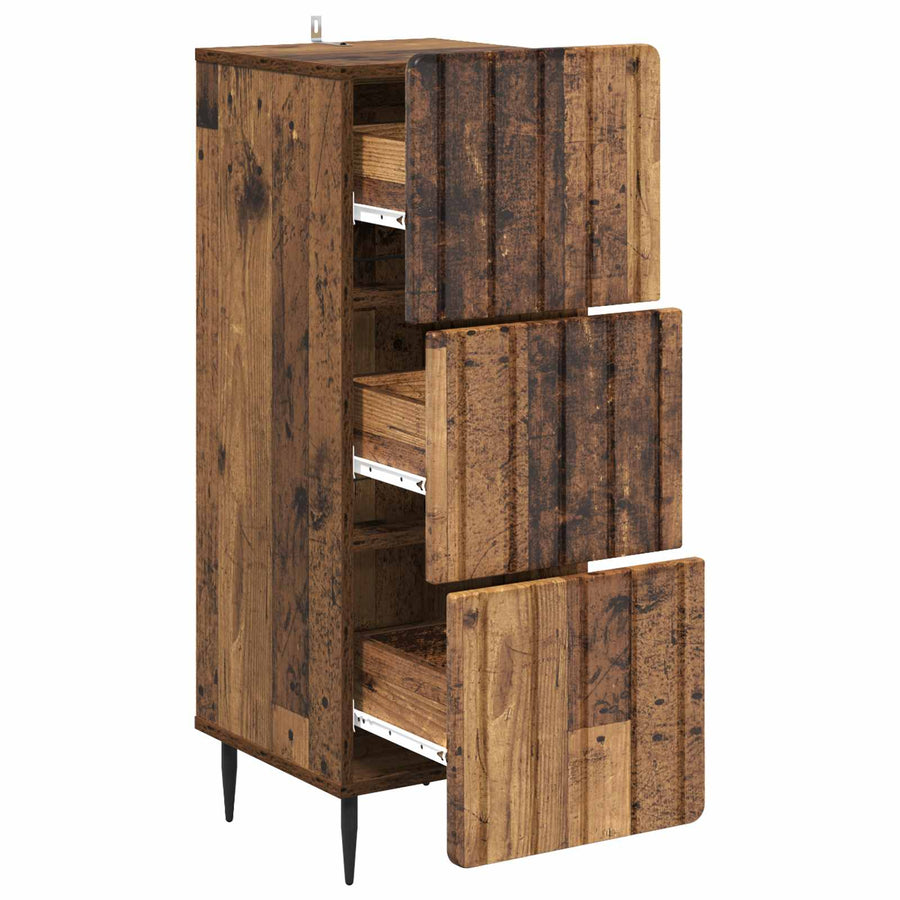 Ladenkast Oud hout 33 x 34,5 x 92 cm Bewerkt hout