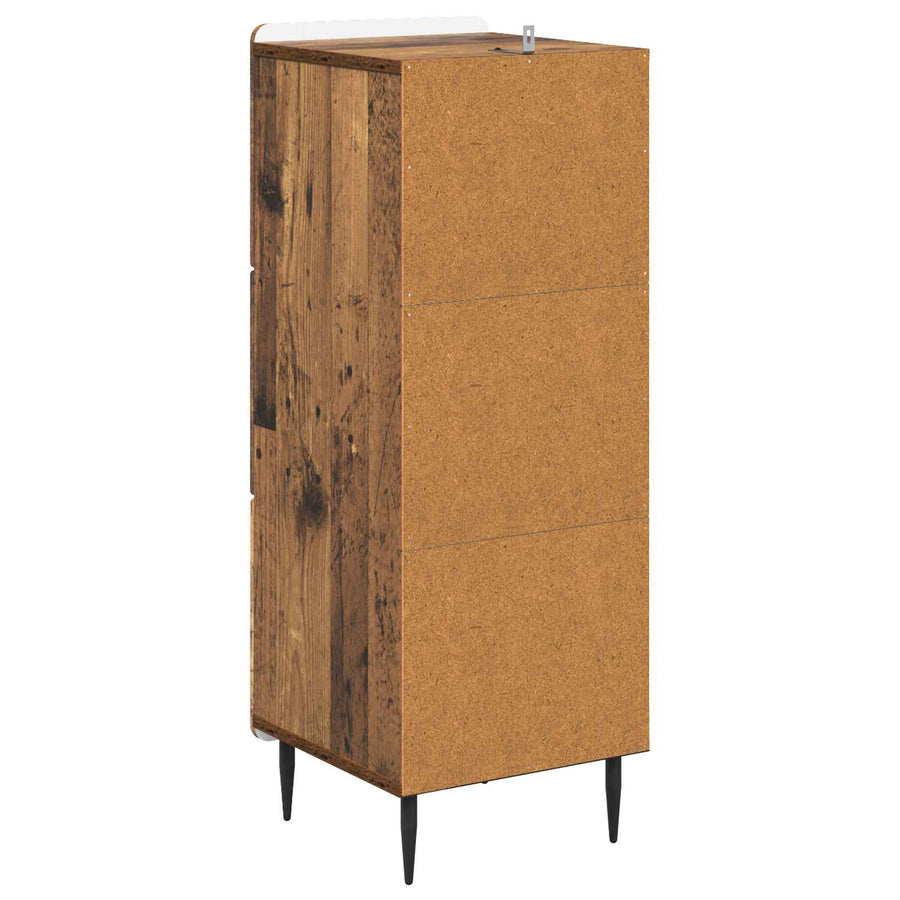 Ladenkast Oud hout 33 x 34,5 x 92 cm Bewerkt hout