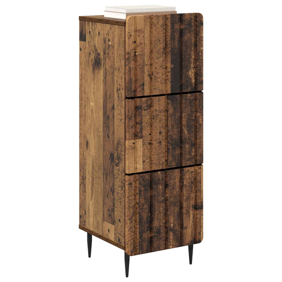Ladenkast Oud hout 33 x 34,5 x 92 cm Bewerkt hout