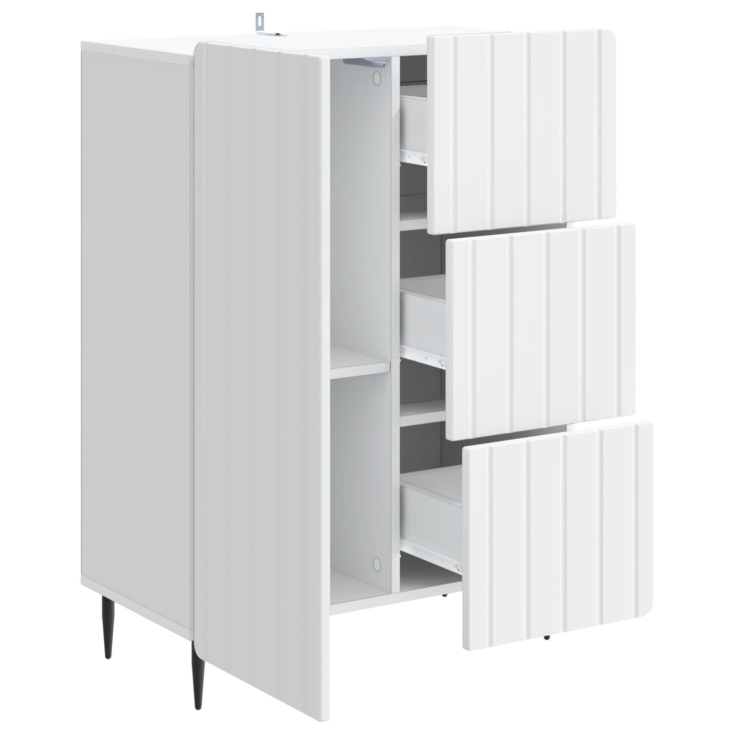 Dressoir met lade Wit 66 x 34,5 x 91,5 cm Bewerkt hout