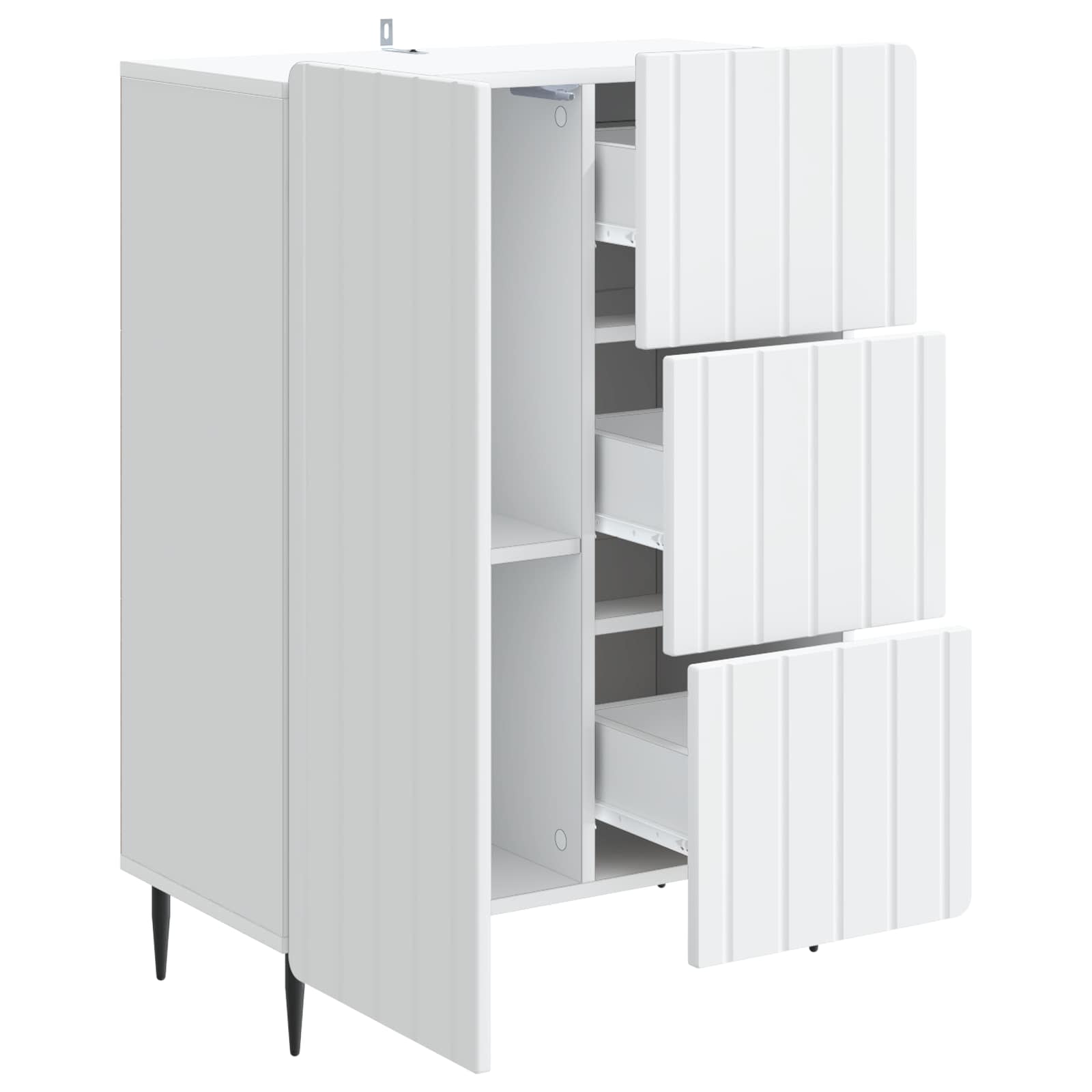 Dressoir met lade Wit 66 x 34,5 x 91,5 cm Bewerkt hout
