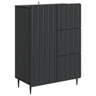 Sideboard with Drawer Black 66 x 34.5 x 91.5 cm Engineered Wood