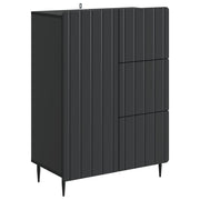 Dressoir zwart 66x34,5x91,5 cm bewerkt hout
