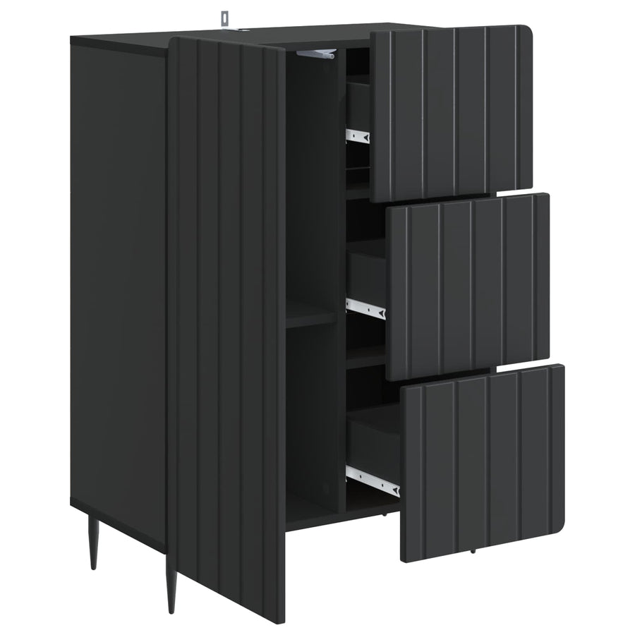 Dressoir met lade Zwart 66 x 34,5 x 91,5 cm Bewerkt hout