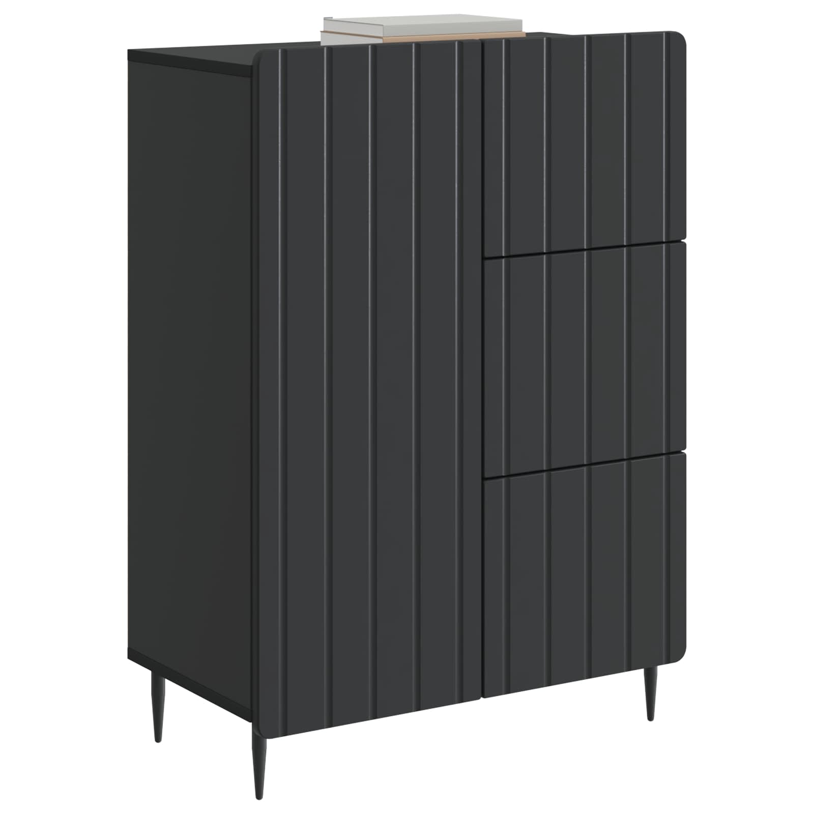 Dressoir met lade Zwart 66 x 34,5 x 91,5 cm Bewerkt hout