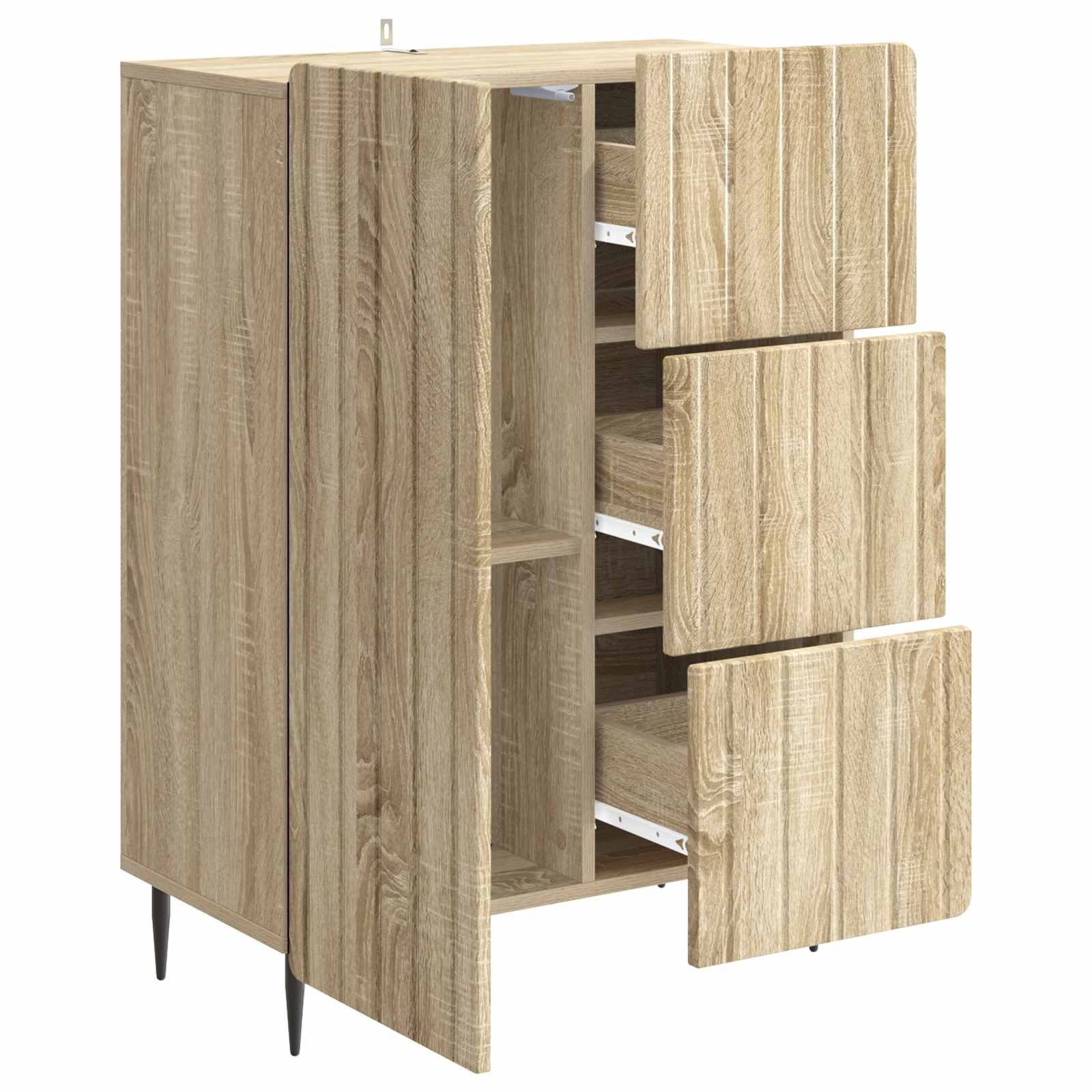 Dressoir met lade Sonoma Eiken 66 x 34,5 x 91,5 cm Bewerkt hout