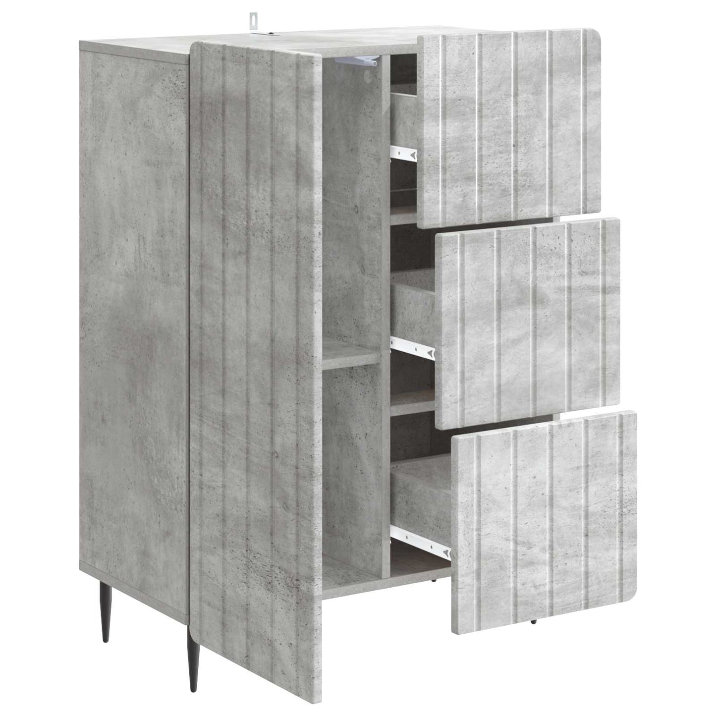 Dressoir met lade Betongrijs 66 x 34,5 x 91,5 cm Bewerkt hout
