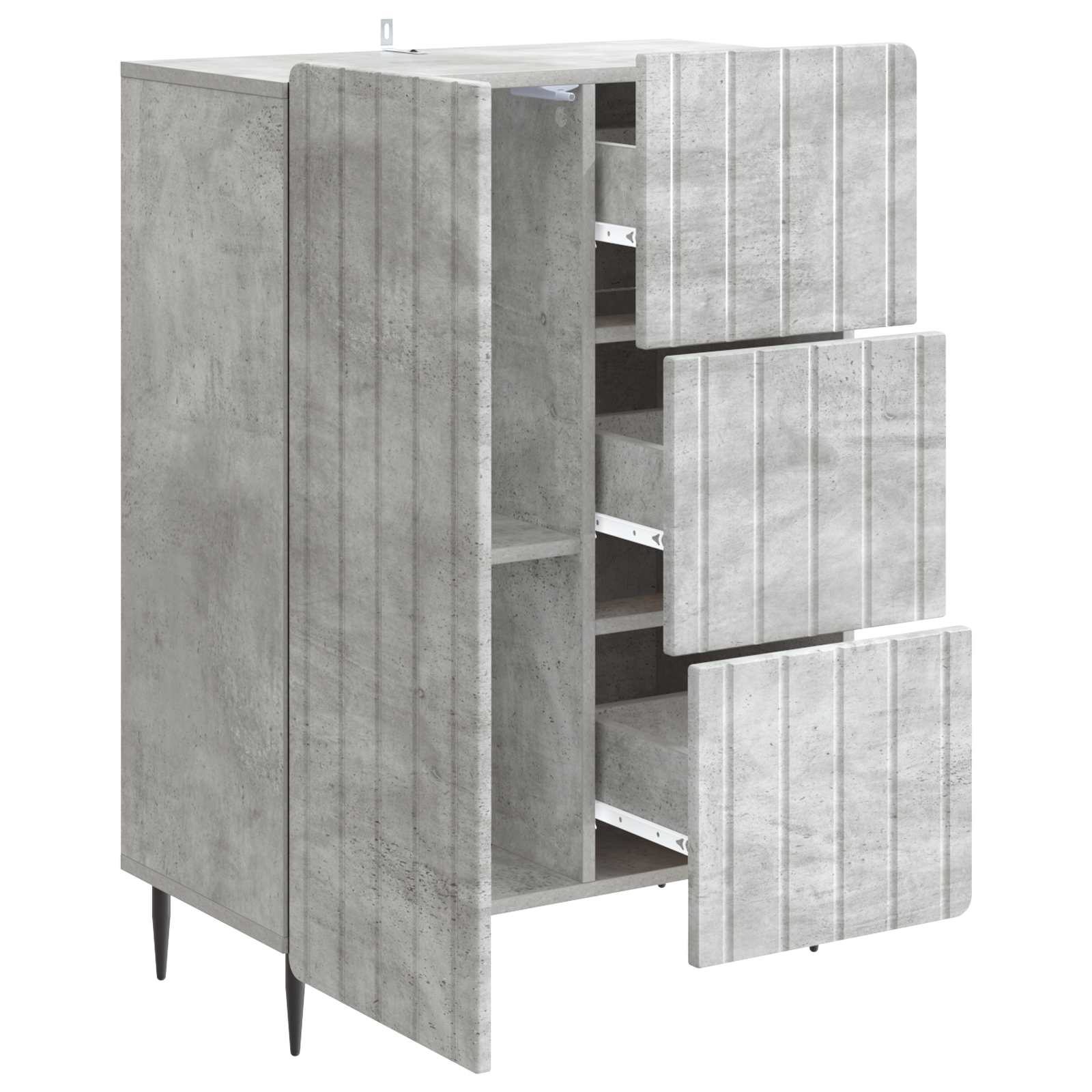 Dressoir met lade Betongrijs 66 x 34,5 x 91,5 cm Bewerkt hout