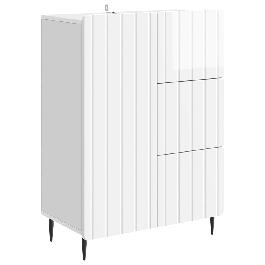 Dressoir Hoogglans Wit 66 x 34,5 x 91,5 cm Bewerkt hout