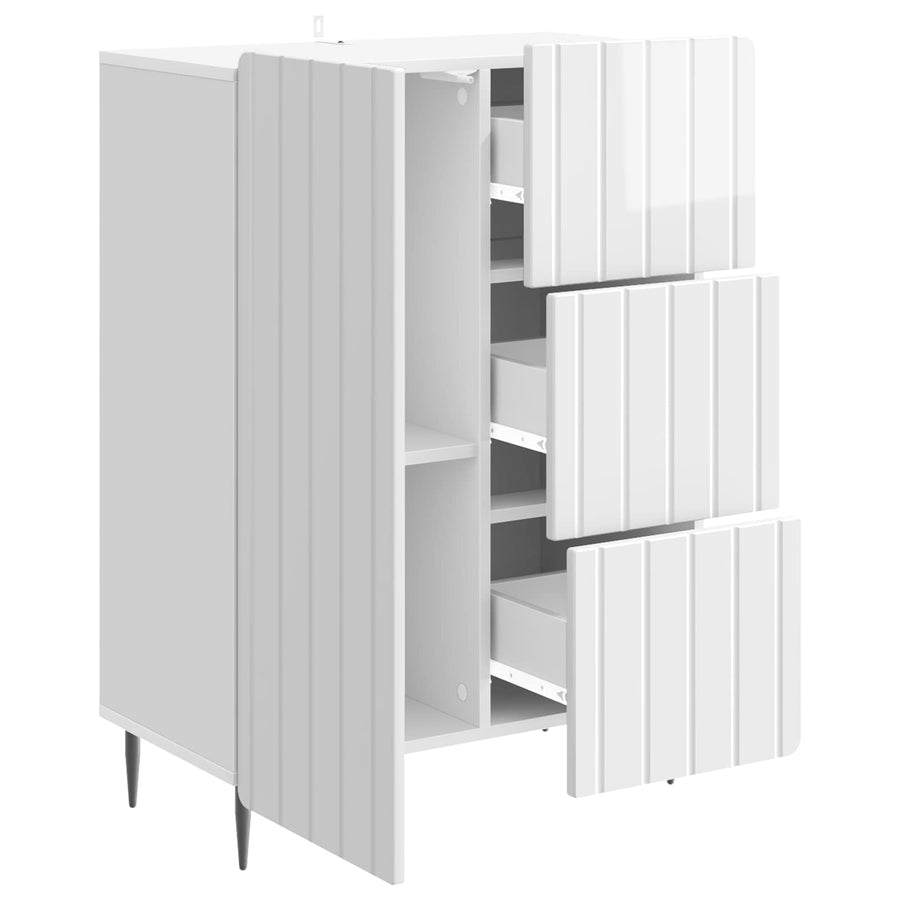 Dressoir Hoogglans Wit 66 x 34,5 x 91,5 cm Bewerkt hout