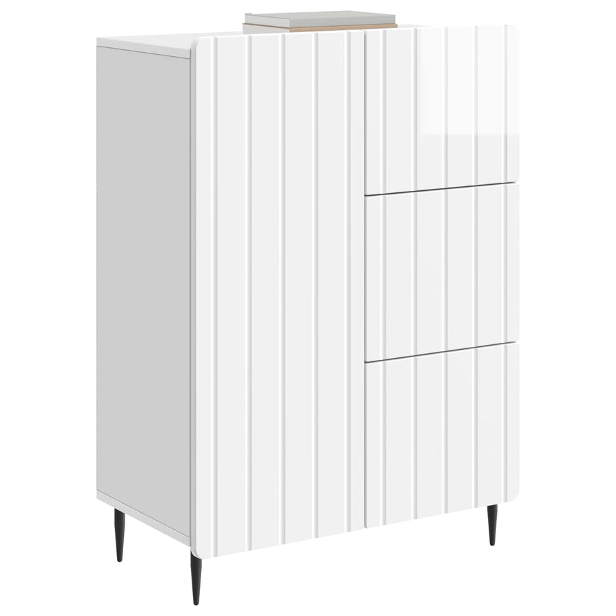Dressoir Hoogglans Wit 66 x 34,5 x 91,5 cm Bewerkt hout