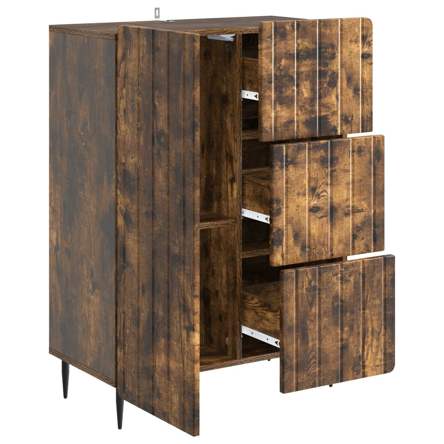Dressoir Gerookt eiken 66 x 34,5 x 91,5 cm Bewerkt hout