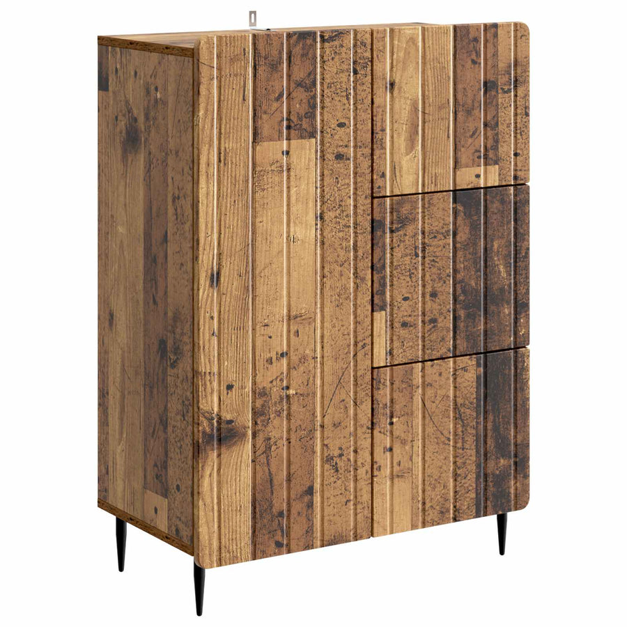Dressoir met lade Oud hout 66 x 34,5 x 91,5 cm Bewerkt hout