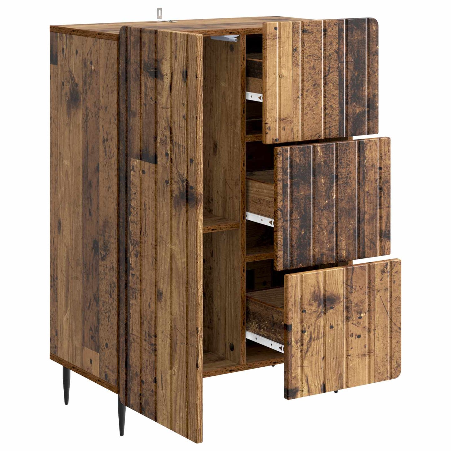 Dressoir met lade Oud hout 66 x 34,5 x 91,5 cm Bewerkt hout