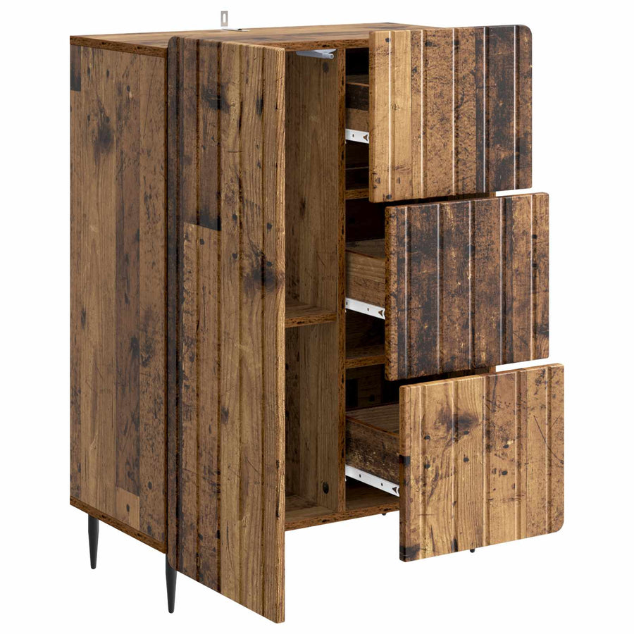Dressoir met lade Oud hout 66 x 34,5 x 91,5 cm Bewerkt hout