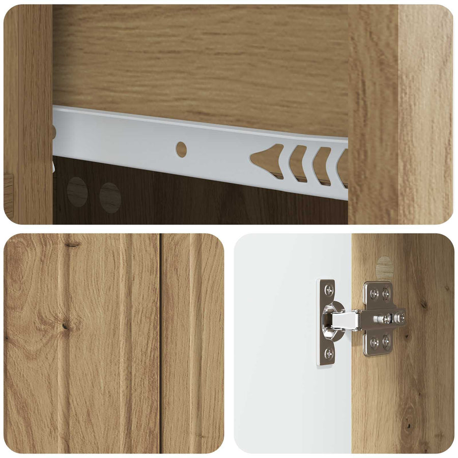 Dressoir Artisanaal eiken 66 x 34,5 x 91,5 cm Bewerkt hout