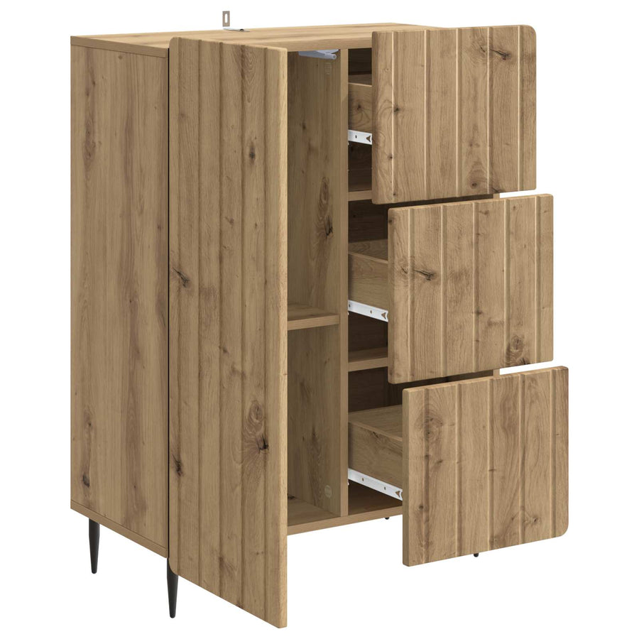 Dressoir Artisanaal eiken 66 x 34,5 x 91,5 cm Bewerkt hout