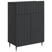 Dressoir zwart 66x34,5x92 cm bewerkt hout