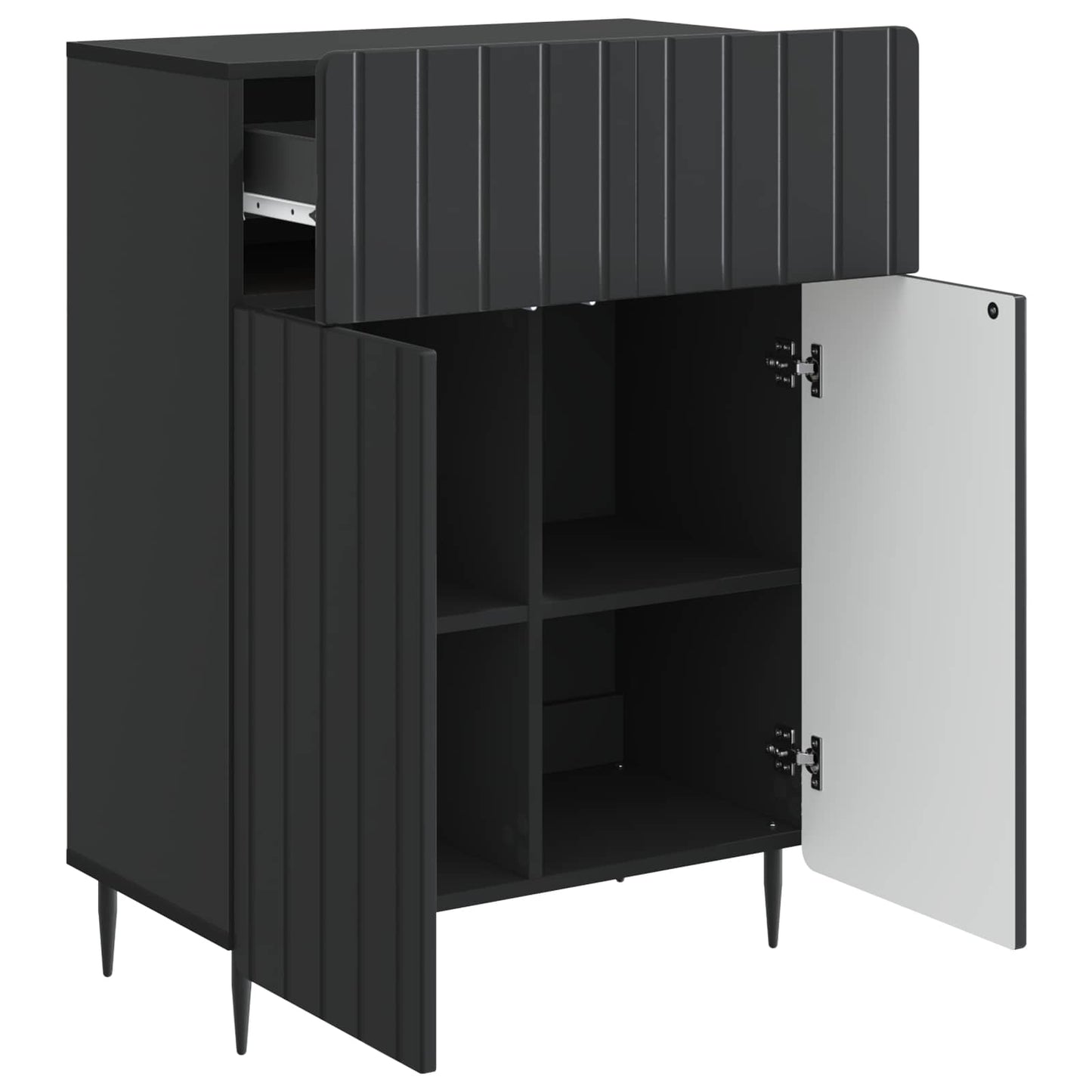 Dressoir met lade Zwart 66 x 34,5 x 92 cm Bewerkt hout
