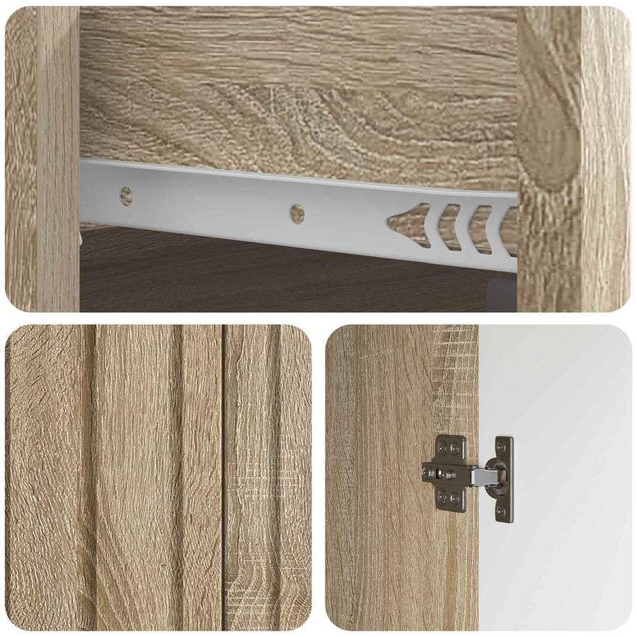 Dressoir met lade Sonoma Eiken 66 x 34,5 x 92 cm Bewerkt hout