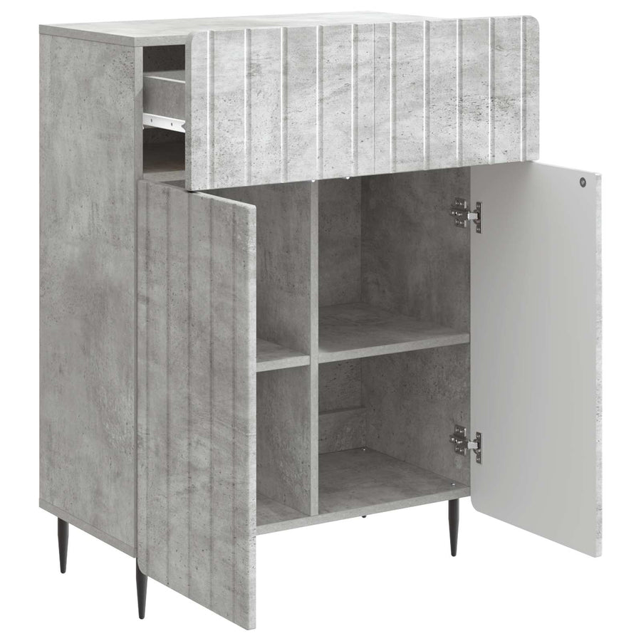Dressoir met lade Betongrijs 66 x 34,5 x 92 cm Bewerkt hout