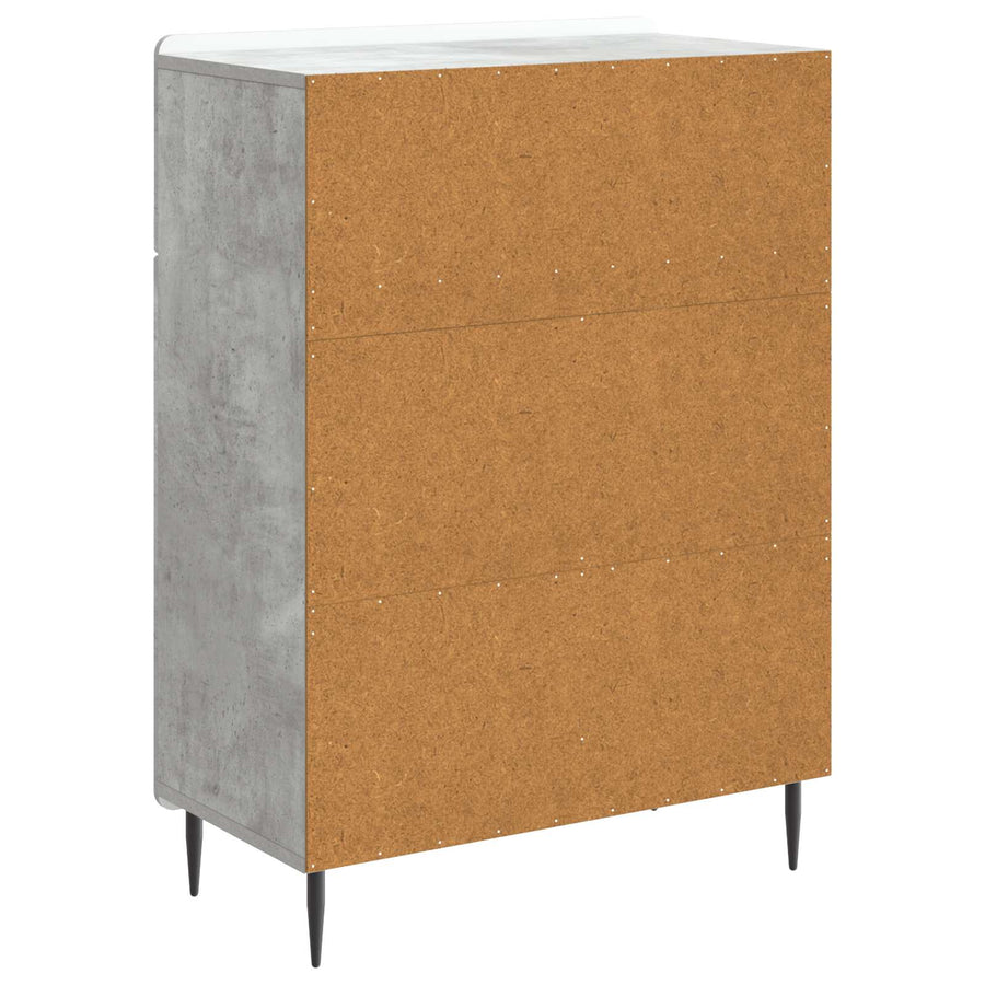 Dressoir met lade Betongrijs 66 x 34,5 x 92 cm Bewerkt hout