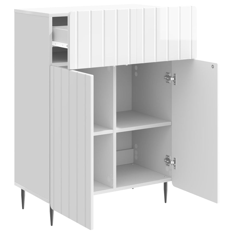 Dressoir met lade Hoogglans Wit 66 x 34,5 x 92 cm Bewerkt hout