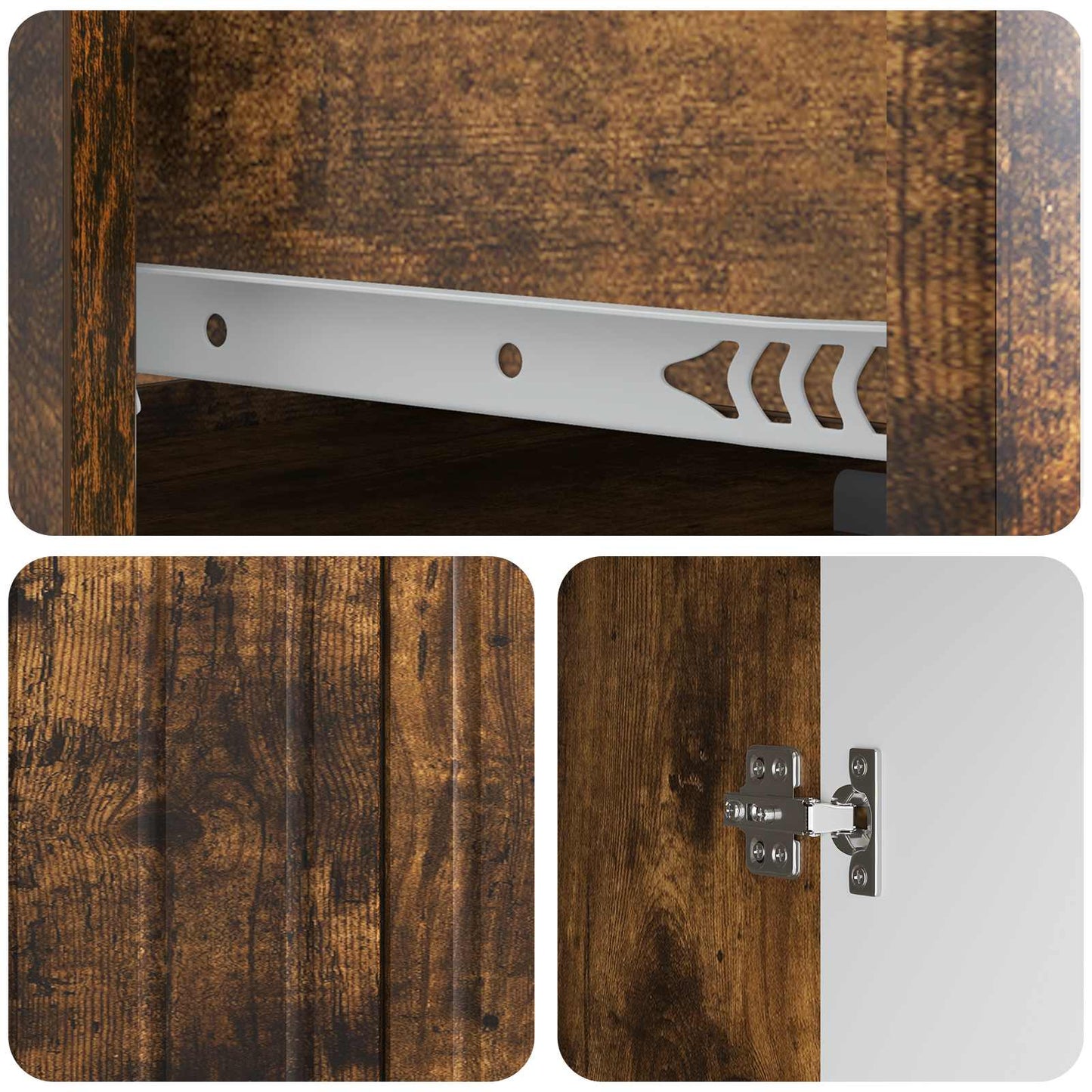 Dressoir met lade Gerookt eiken 66 x 34,5 x 92 cm Bewerkt hout