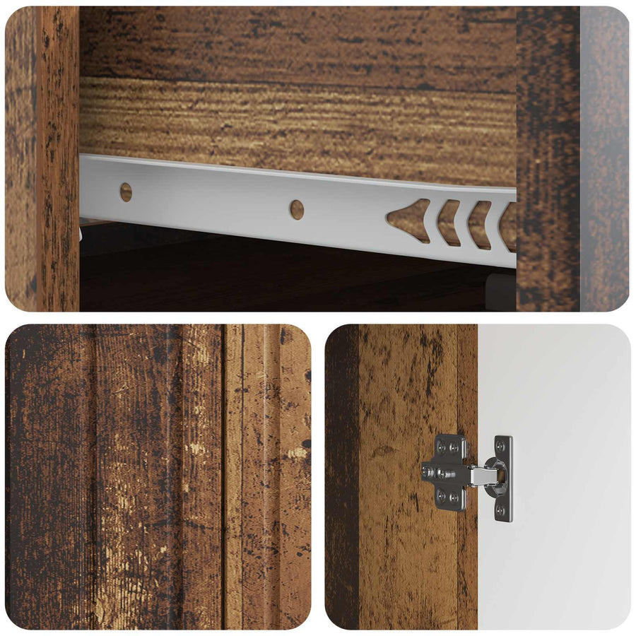 Dressoir met lade Oud hout 66 x 34,5 x 92 cm Bewerkt hout