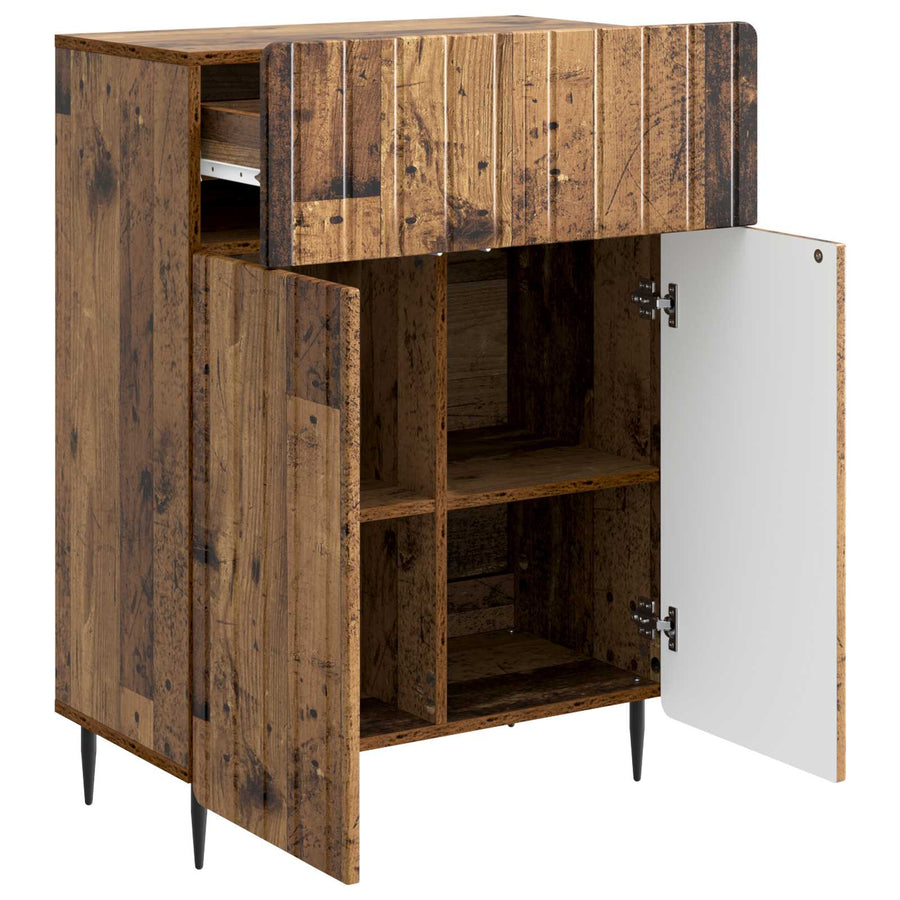 Dressoir met lade Oud hout 66 x 34,5 x 92 cm Bewerkt hout
