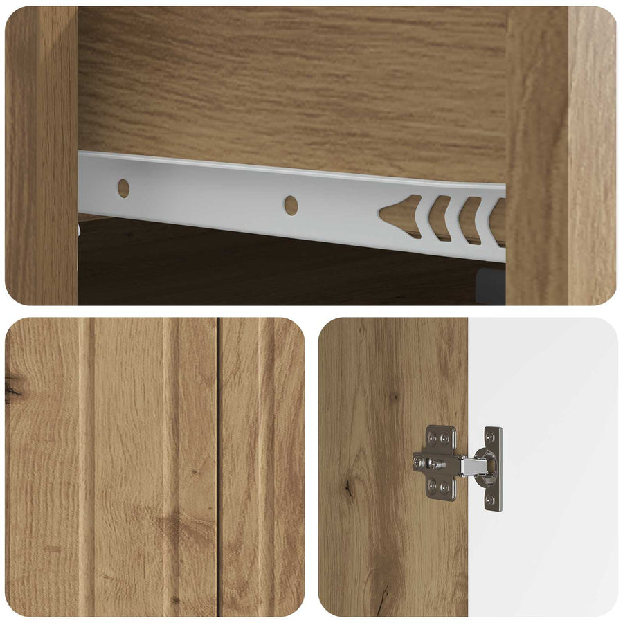 Dressoir Artisanaal eiken 66 x 34,5 x 92 cm Bewerkt hout