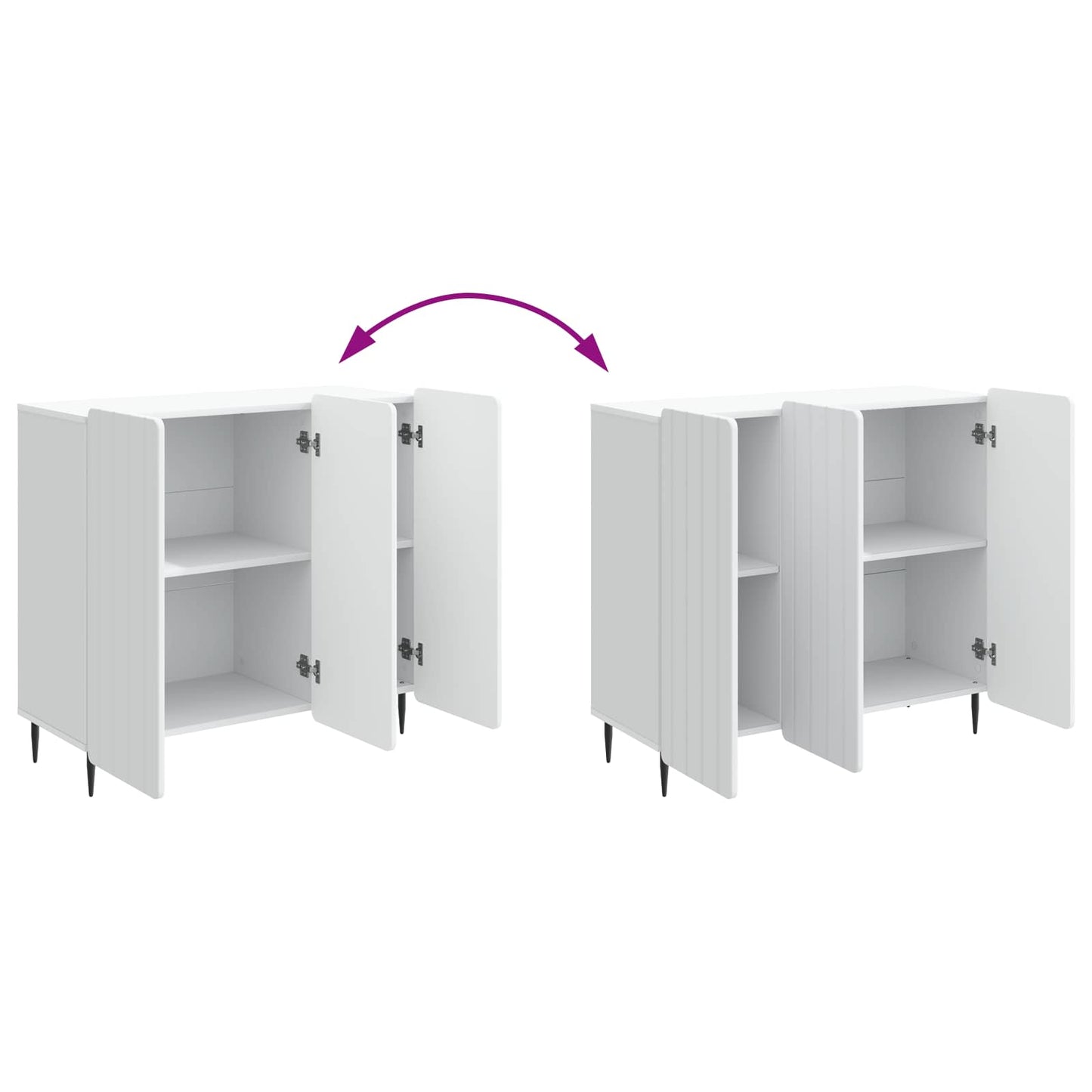 Dressoir Wit 89 x 34,5 x 82 cm Bewerkt hout