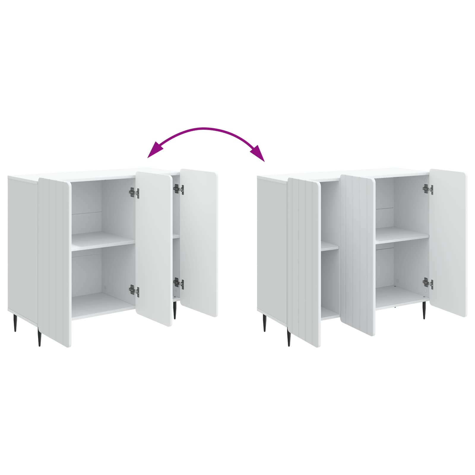 Dressoir Wit 89 x 34,5 x 82 cm Bewerkt hout