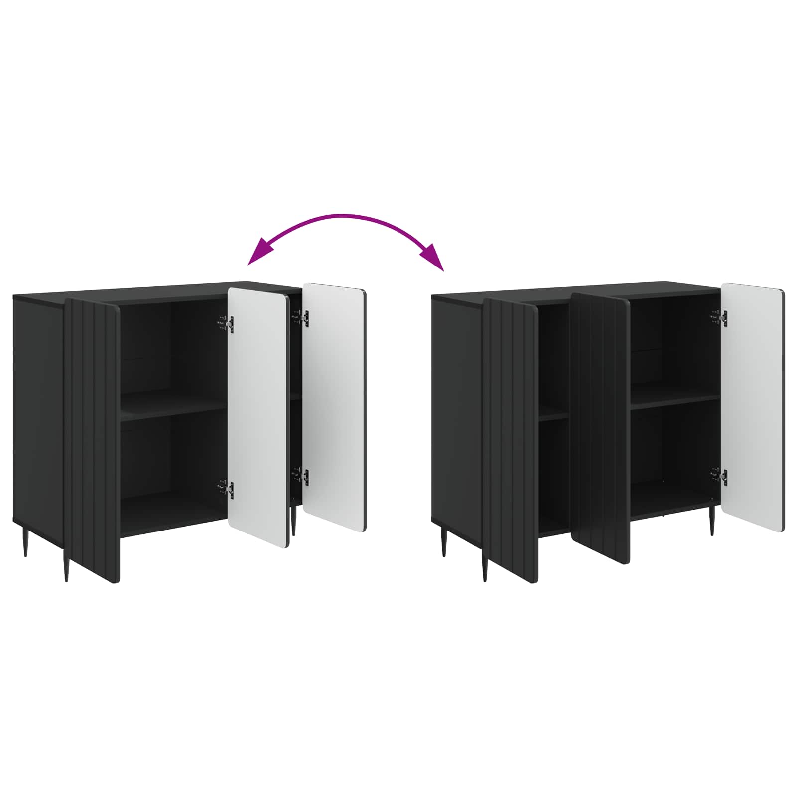 Dressoir Zwart 89 x 34,5 x 82 cm Bewerkt hout