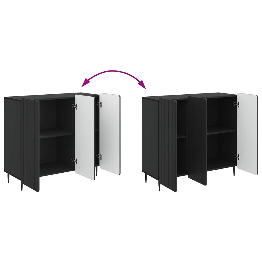 Dressoir Zwart 89 x 34,5 x 82 cm Bewerkt hout