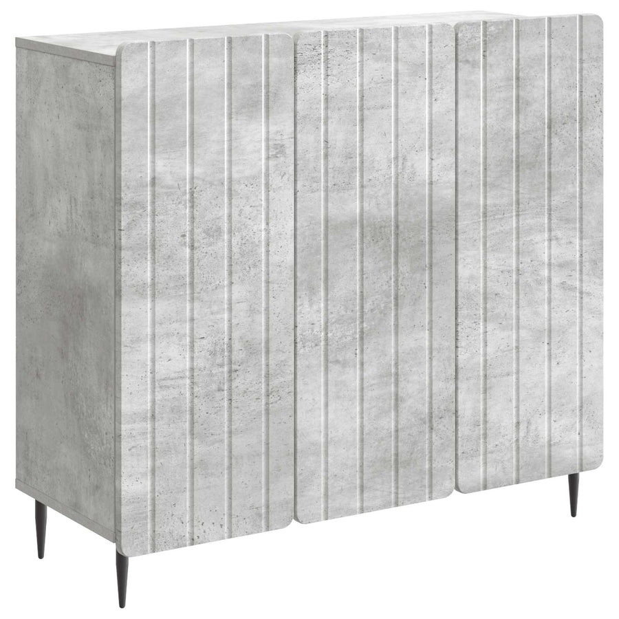 Dressoir Betongrijs 89 x 34,5 x 82 cm Bewerkt hout