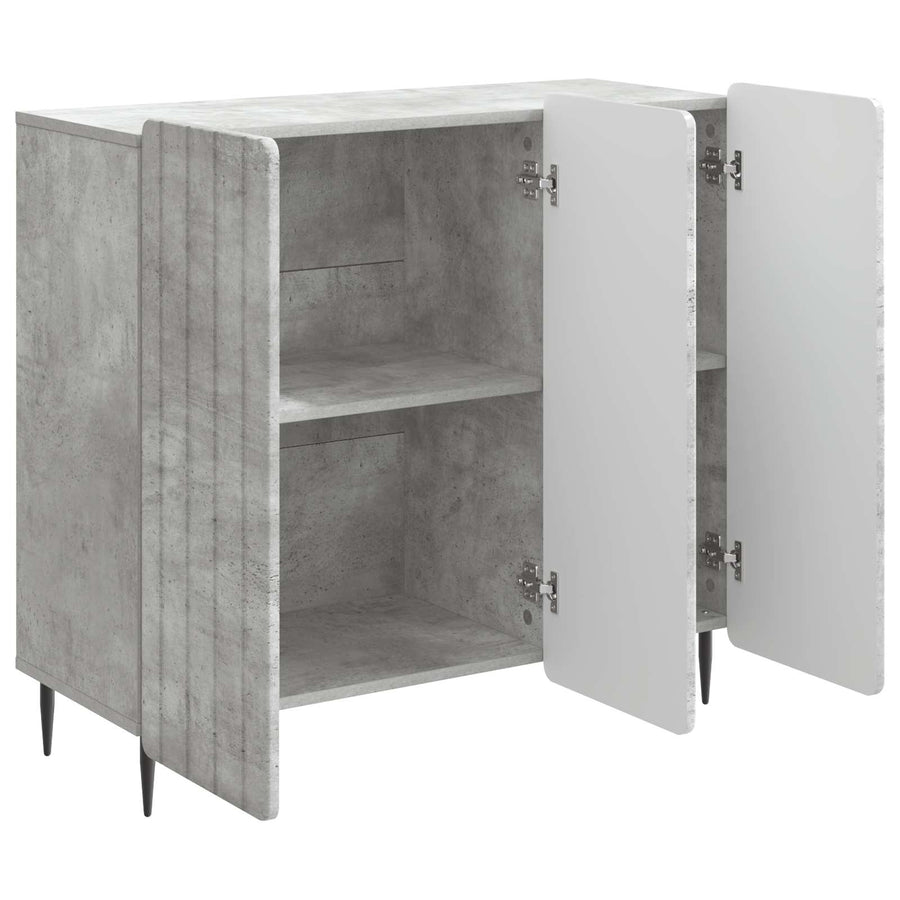 Dressoir Betongrijs 89 x 34,5 x 82 cm Bewerkt hout