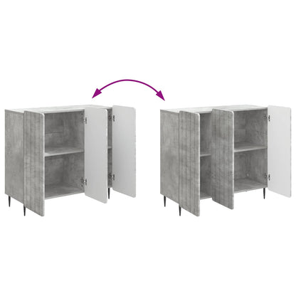 Dressoir Betongrijs 89 x 34,5 x 82 cm Bewerkt hout