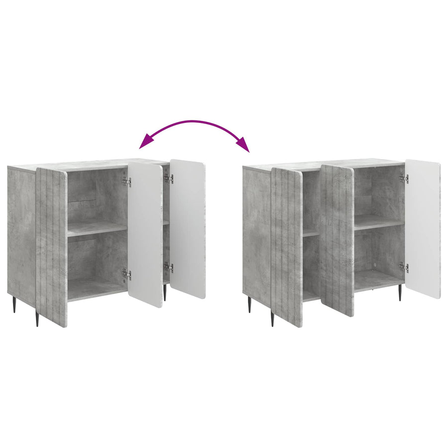 Dressoir Betongrijs 89 x 34,5 x 82 cm Bewerkt hout
